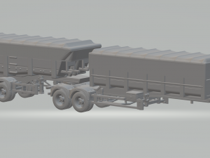 Double trailer dumper brazil version closed 3D Print Model