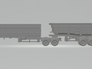 Double trailer dumper brazil version closed 3D Print Model