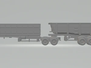 Double trailer dumper brazil version closed 3D Print Model