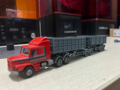 Dumper doppio rimorchio versione brasile chiuso Modello di stampa 3D