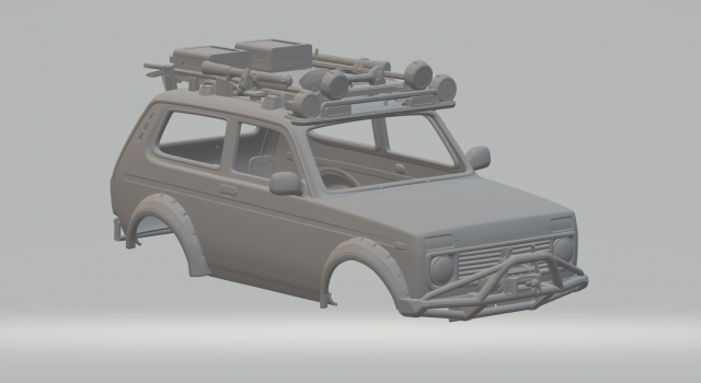 Lada-vaz niva custom 3D प्रिंट मॉडल .c4d .max .obj .3ds .fbx .stl .blend 
