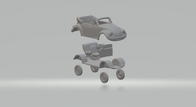 Volkswagen cabriolet 3D 프린트 모델 .c4d .max .obj .3ds .fbx .stl .blend 