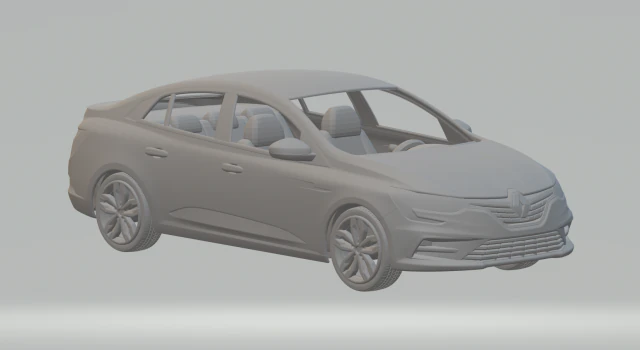 Renault Mgane sedan kit 3D Print Model .c4d .max .obj .3ds .fbx .stl .blend