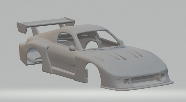 Mazda rx 7 silhouette 3D 打印模型 .c4d .max .obj .3ds .fbx .stl .blend 