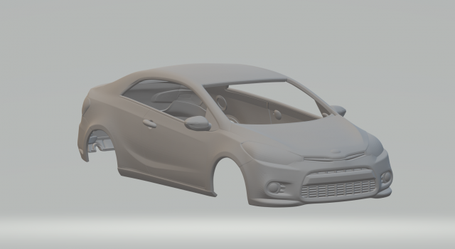 Kia forte coupe mk2 3Dプリントモデル .c4d .max .obj .3ds .fbx .stl .blend 
