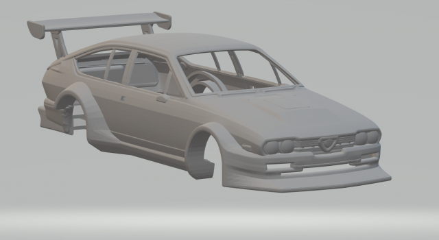 Alfa gtv race 2 3Dプリントモデル .c4d .max .obj .3ds .fbx .stl .blend 