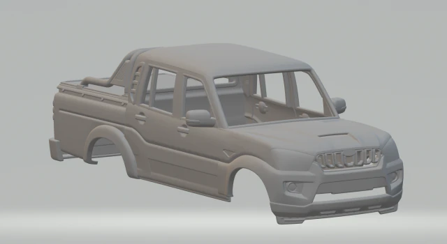 Mahindra Pik-up 3D Print Model .c4d .max .obj .3ds .fbx .stl .blend 