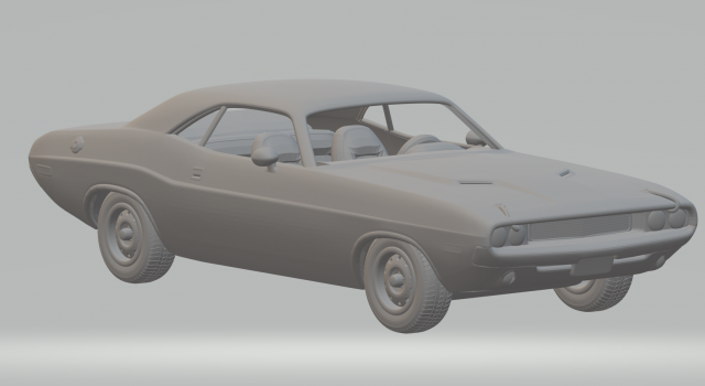 DODGE CHALLENGER 3D Baskı Modeli .c4d .max .obj .3ds .fbx .stl .blend 