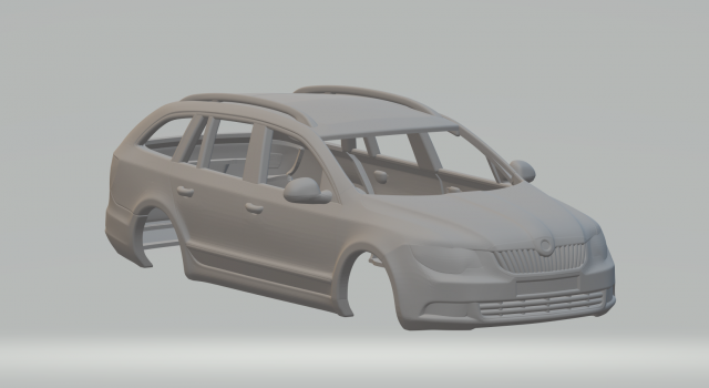 Skoda superb combi 3D Print Model .c4d .max .obj .3ds .fbx .stl .blend 