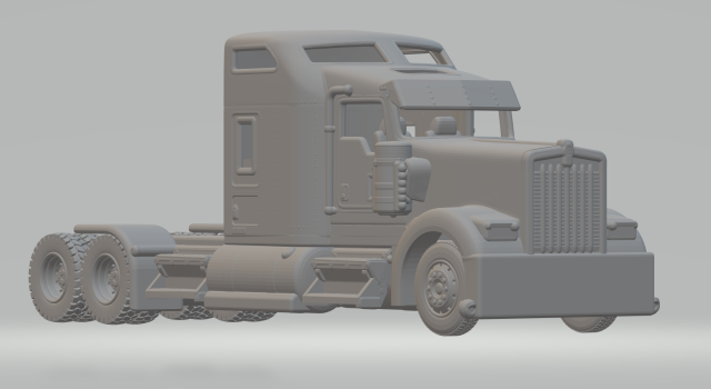 Kenworth w900l 3D प्रिंट मॉडल .c4d .max .obj .3ds .fbx .stl .blend 