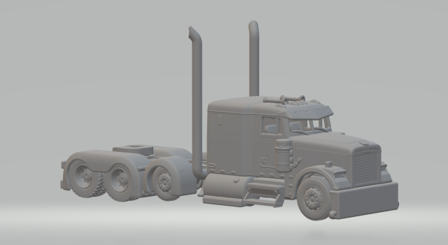 FREIGHTLINER FLD CUSTOM 3D Print Model .c4d .max .obj .3ds .fbx .stl .blend 