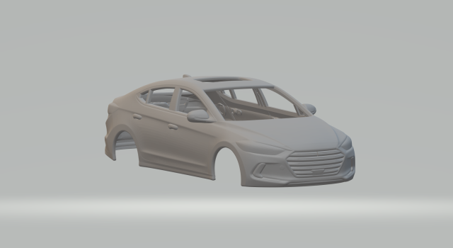 Hyundai elantra 3Dプリントモデル .c4d .max .obj .3ds .fbx .stl .blend 