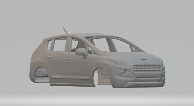 Peugeot 3008 3Dプリントモデル .c4d .max .obj .3ds .fbx .stl .blend