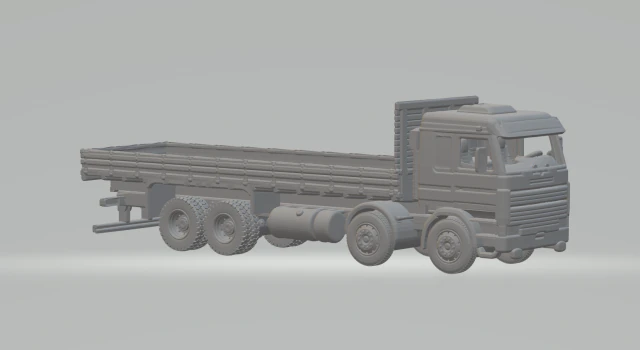 Scania 143 flatbed 3D Print Model .c4d .max .obj .3ds .fbx .stl .blend 