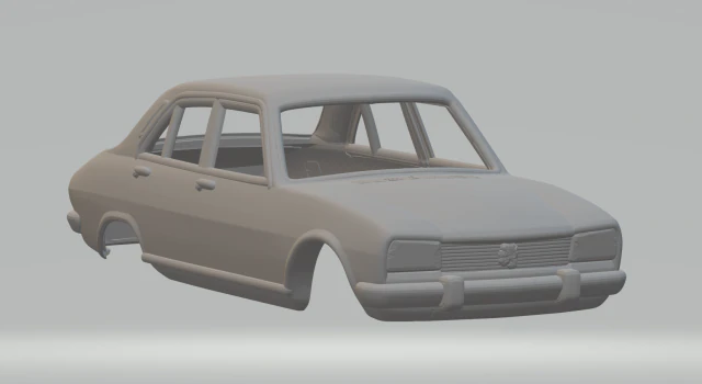 Peugeot 504 3D Print Model .c4d .max .obj .3ds .fbx .stl .blend 