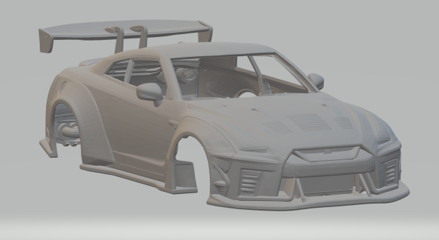Nissan gtr custom 3D Print Model .c4d .max .obj .3ds .fbx .stl .blend