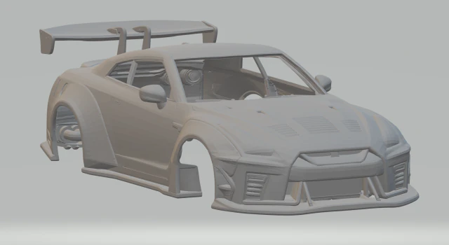 Nissan gtr custom 3D Print Model .c4d .max .obj .3ds .fbx .stl .blend 