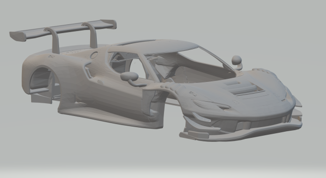 Ferrari 296 gt race car 3D Принт Модель .c4d .max .obj .3ds .fbx .stl .blend 