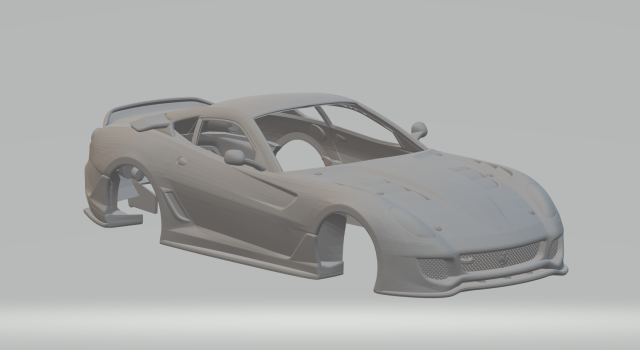 Ferrari 599xx 3D-Druckmodell .c4d .max .obj .3ds .fbx .stl .blend 