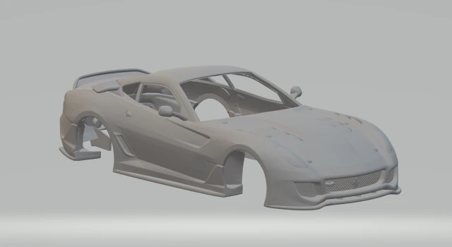 Ferrari 599xx 3D Print Model .c4d .max .obj .3ds .fbx .stl .blend 