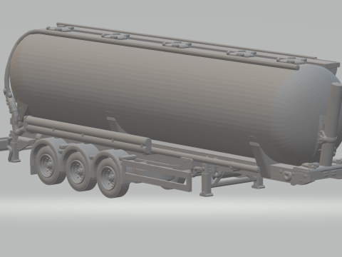EUROPEAN SILO TRAILER 3D Print Model
