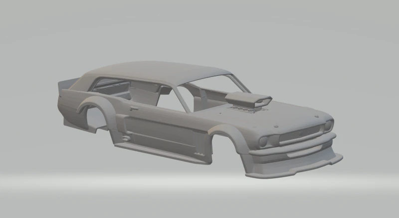 HOONICORN MUSTANG WAGON 3D Print Model .c4d .max .obj .3ds .fbx .stl .blend