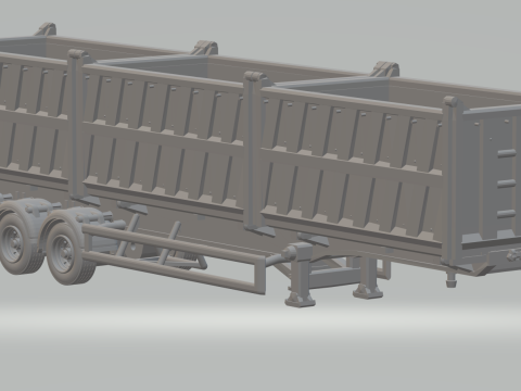 Trailer dumper 3 box 3D Принт Модель
