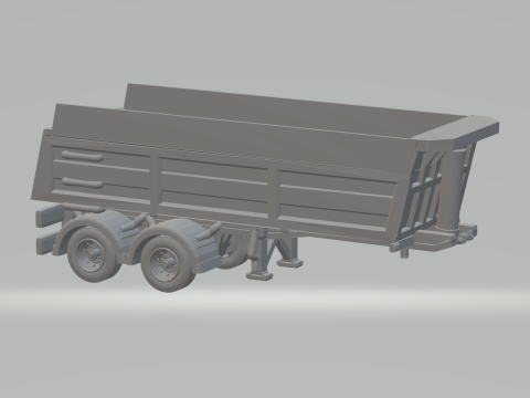 Trailer dumper single tyres 3D प्रिंट मॉडल