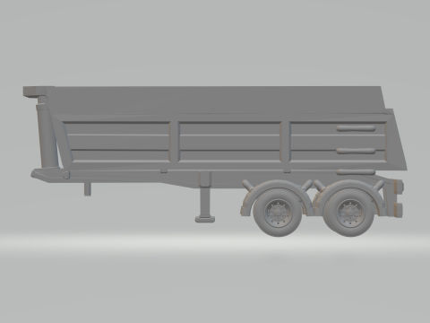 Trailer dumper single tyres 3D प्रिंट मॉडल