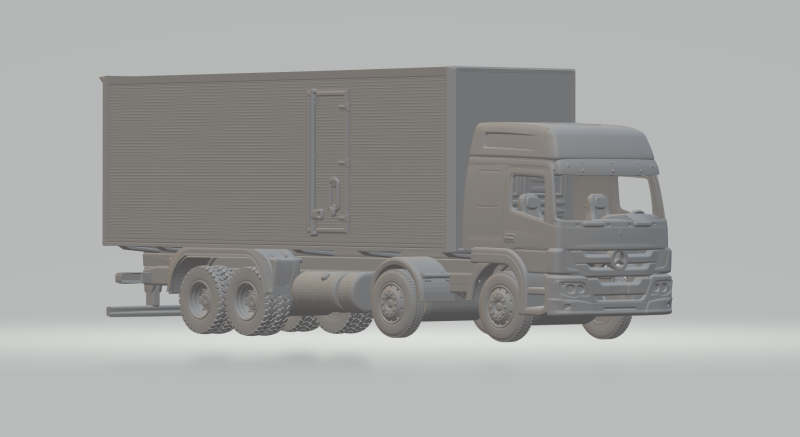 Mercedes atego box 8x4 3D Print Model .c4d .max .obj .3ds .fbx .stl .blend 