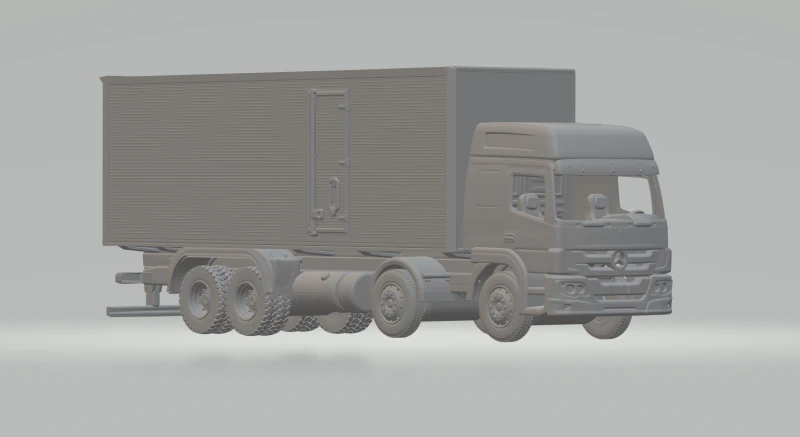 Mercedes atego box 8x4 3D Print Model .c4d .max .obj .3ds .fbx .stl .blend 