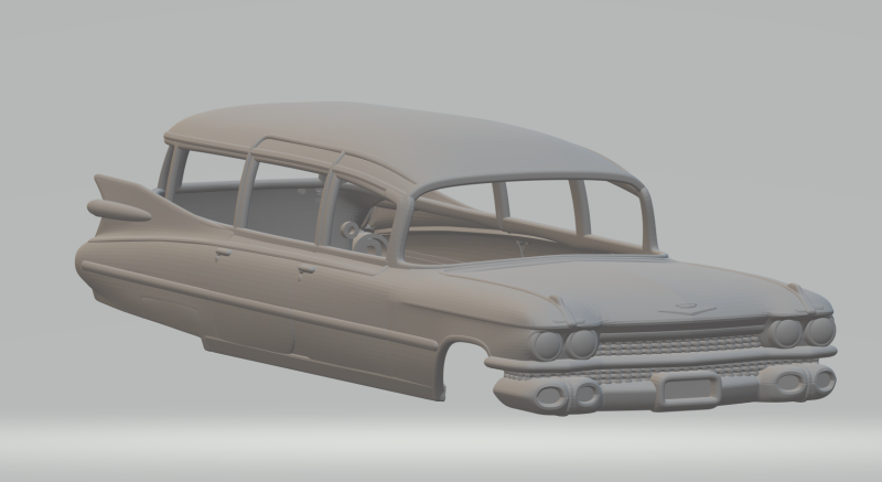 Cadillac Ambulance Miller Meteor 59 3Dプリントモデル .c4d .max .obj .3ds .fbx .stl .blend 