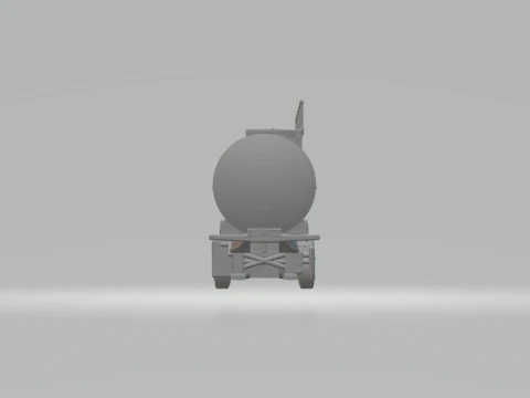SINGLE TIRE TANK TRAILER 3D Print Model