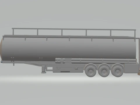 SINGLE TIRE TANK TRAILER 3D Print Model