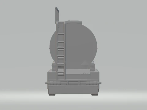 SINGLE TIRE TANK TRAILER 3D Print Model