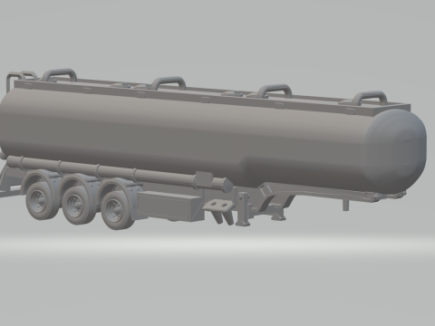 SINGLE TIRE TANK TRAILER 3D Print Model