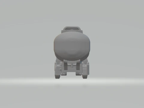SINGLE TIRE TANK TRAILER 3D Print Model