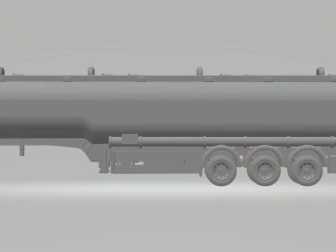 SINGLE TIRE TANK TRAILER 3D Print Model