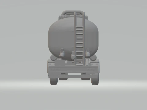 SINGLE TIRE TANK TRAILER 3D Print Model