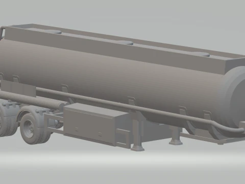 Прицеп для перевозки легковоспламеняющихся веществ с двумя осями 3D Принт Модель