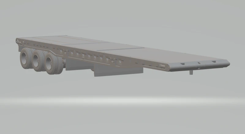 Trailer lowboy 3D Print Model .c4d .max .obj .3ds .fbx .stl .blend