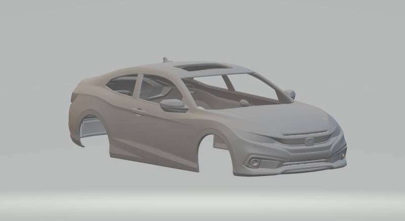 Honda civic coupe 3D 打印模型 .c4d .max .obj .3ds .fbx .stl .blend 