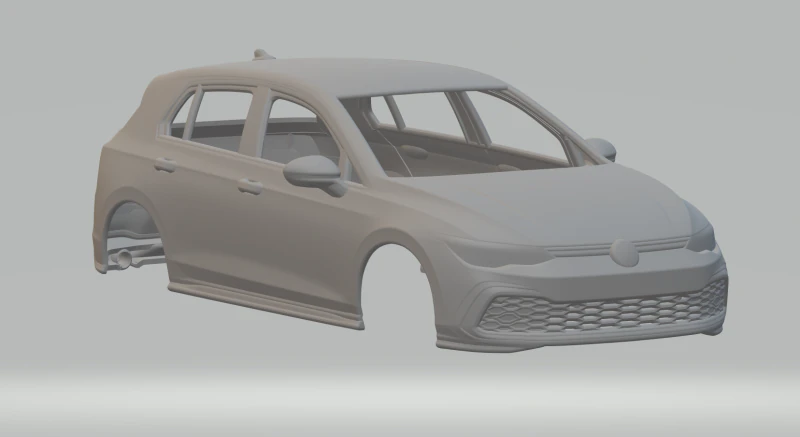 Volkswagen golf 3D Print Model .c4d .max .obj .3ds .fbx .stl .blend 
