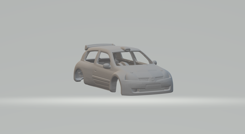 RENAULT CLIO RACE CAR 3D-printmodel .c4d .max .obj .3ds .fbx .stl .blend 