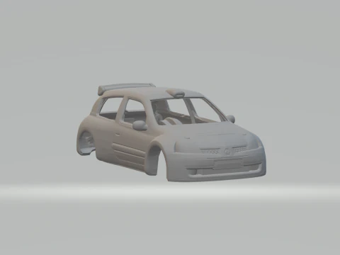 रेनॉल्ट क्लियो रेस कार 3D प्रिंट मॉडल