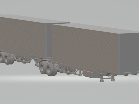 Double trailer box randon 3D Принт Модель