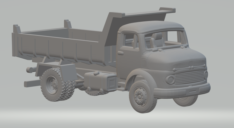 Mercedes benz 1111 dumper 3D Принт Модель .c4d .max .obj .3ds .fbx .stl .blend