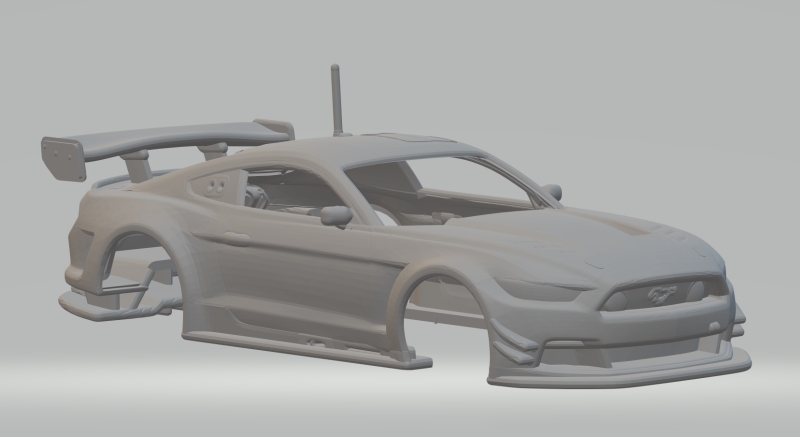 Mustang gt race car 3D Baskı Modeli .c4d .max .obj .3ds .fbx .stl .blend 
