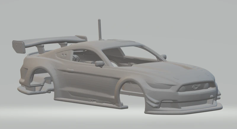 Mustang gt race car 3D Print Model .c4d .max .obj .3ds .fbx .stl .blend 