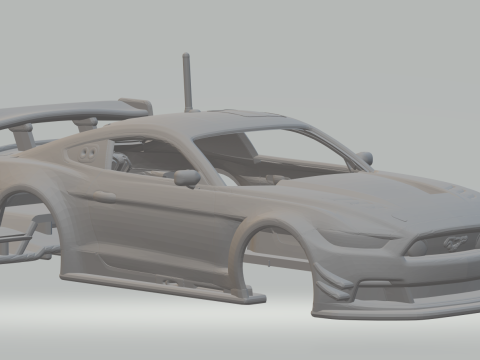 Mustang gt race car 3D Print Model